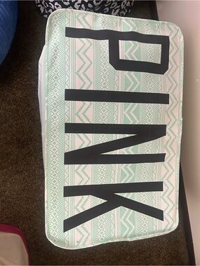 PINK Victoria's Secret Mint and White Aztec dorm bin